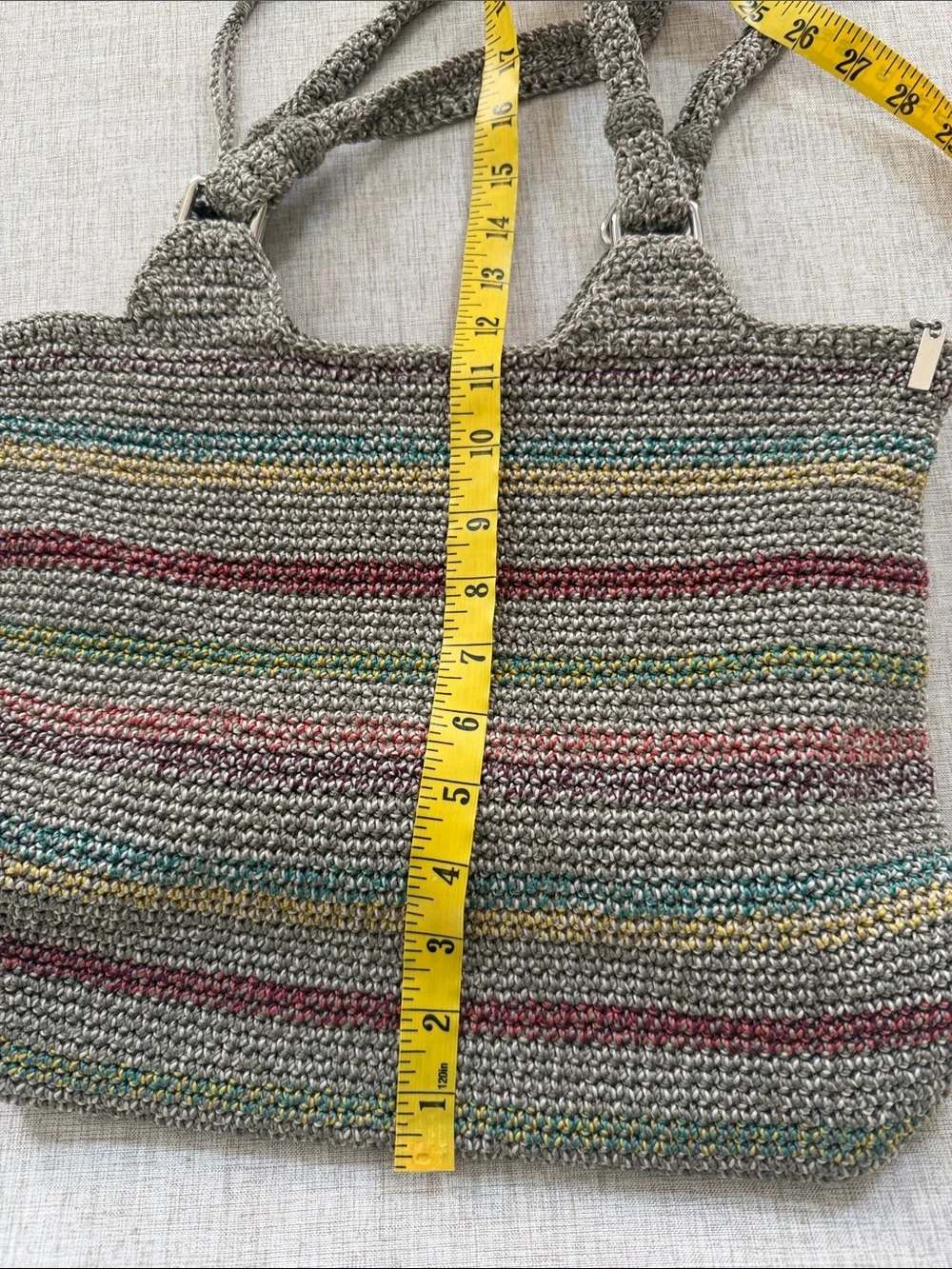The SAK Belle Purse Crochet Handbag Voyager Stripe Tote shoulder bag boho